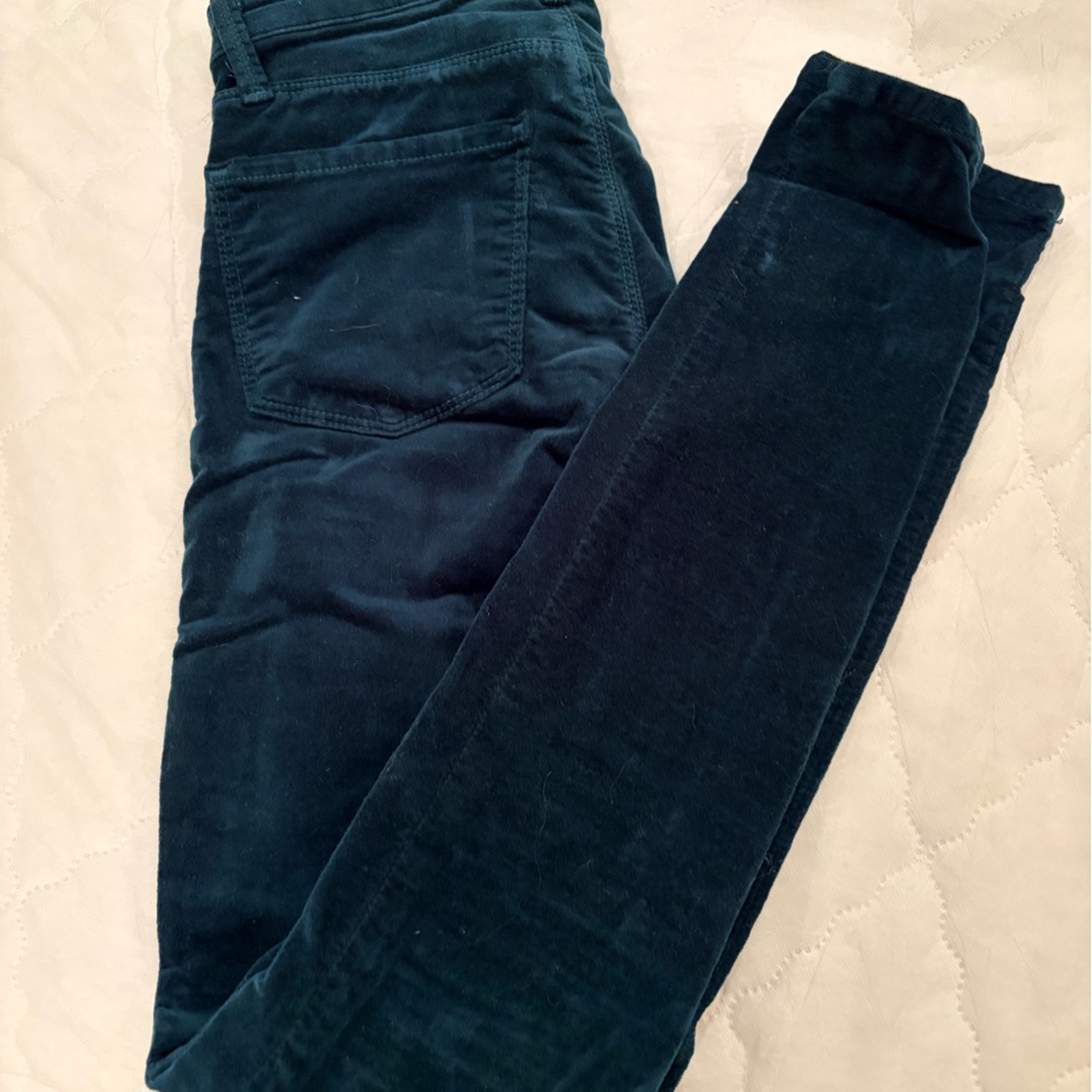 J Brand Deep Teal velvet Trousers s24